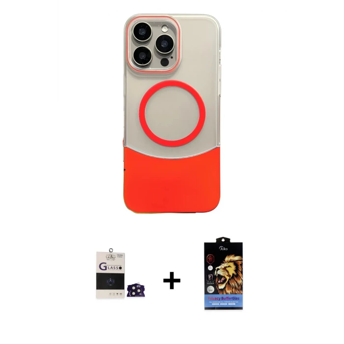 ieg™ iPhone 14 Pro Max Kozmos Form Özel Seri - Siyah Buffer Hayalet Cam Ekran Koruyucu + Derin Mor Bilvis Titan Kamera Lens