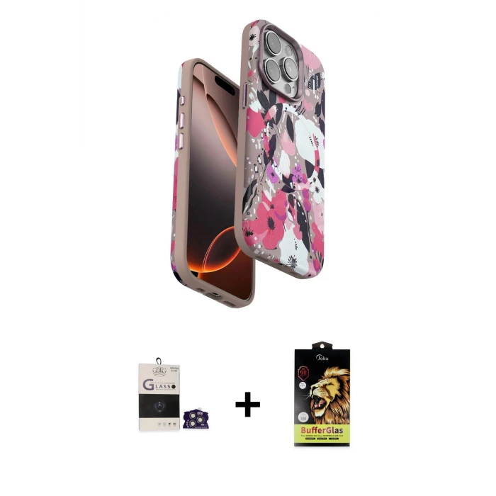 ieg™ iPhone 14 Pro Max Siluet Doku - Siyah Buffer Cam Ekran Koruyucu + Gümüş Bilvis Titan Kamera Lens