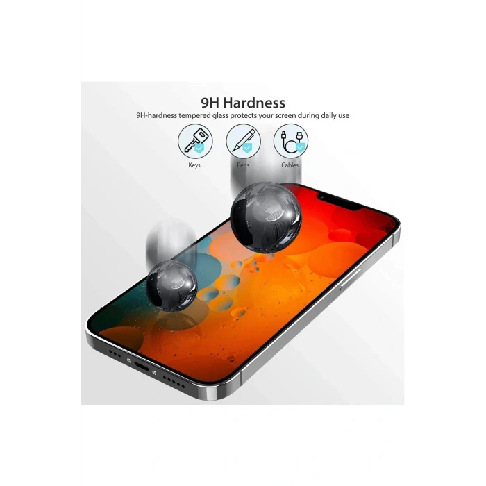 İEG® Iphone 14 Pro Max Uyumlu Hayalet Ekran Gizli Tam Kaplayan Kırılmaz Cam Seramik Ekran Koruyucu Film
