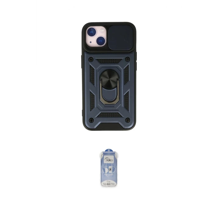 ieg™ iPhone 15 Kılıf Ahenk Klasik - Siyah Joko Magic 5D Cam