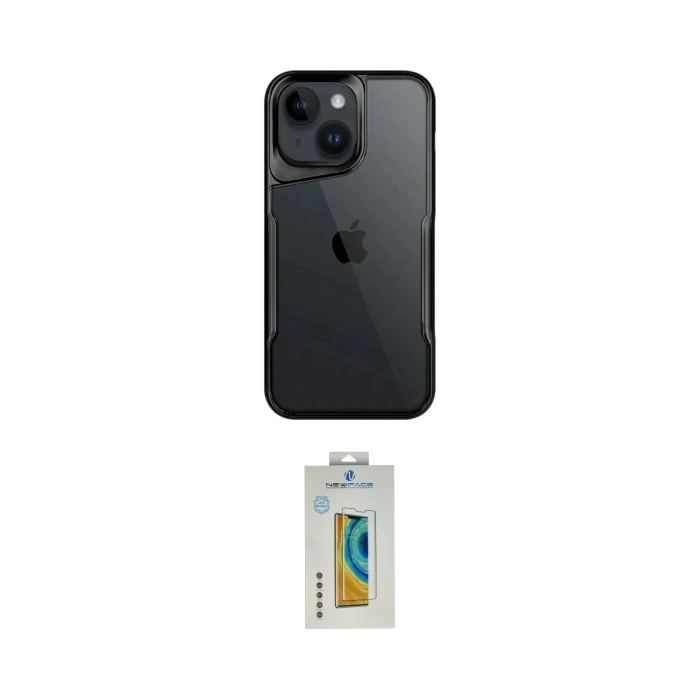 ieg™ iPhone 15 Kılıf Akış Çizgi Koleksiyonu - Siyah Polymer Nano Ekran Koruyucu
