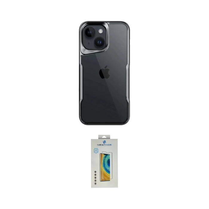 ieg™ iPhone 15 Kılıf Akış Çizgi Koleksiyonu - Siyah Polymer Nano Ekran Koruyucu