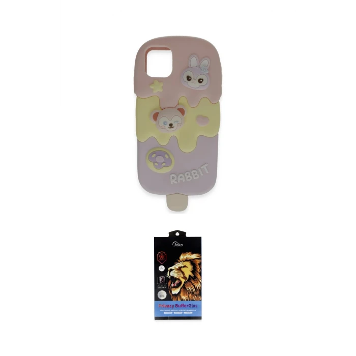ieg™ iPhone 15 Kılıf Akış Yansıma - Siyah Buffer Hayalet Cam Ekran Koruyucu