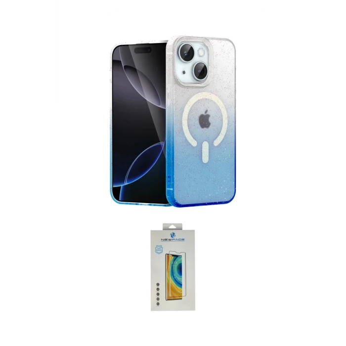 ieg™ iPhone 15 Kılıf Eksen Minimal Özel Seri - Siyah Polymer Nano Ekran Koruyucu