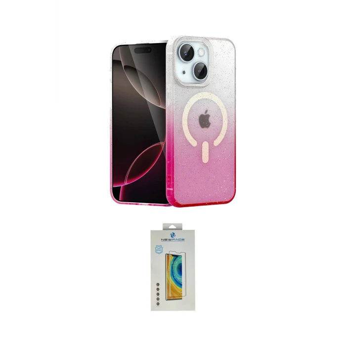 ieg™ iPhone 15 Kılıf Eksen Minimal Özel Seri - Siyah Polymer Nano Ekran Koruyucu