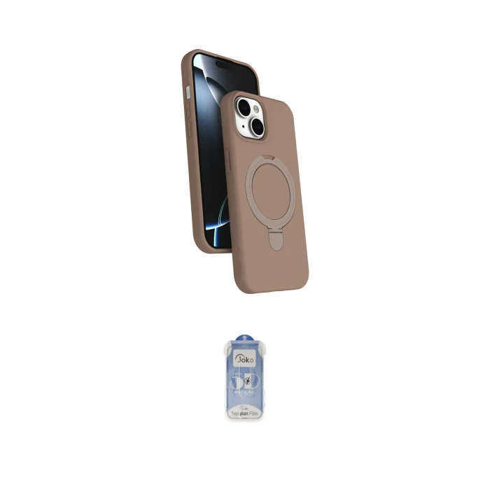 ieg™ iPhone 15 Kılıf İz Işık Koleksiyonu - Siyah Joko Magic 5D Cam