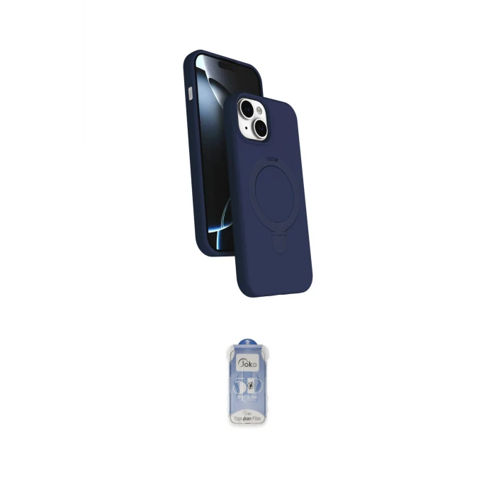 ieg™ iPhone 15 Kılıf İz Işık Koleksiyonu - Siyah Joko Magic 5D Cam