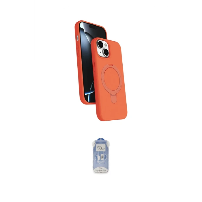 ieg™ iPhone 15 Kılıf İz Işık Koleksiyonu - Siyah Joko Magic 5D Cam
