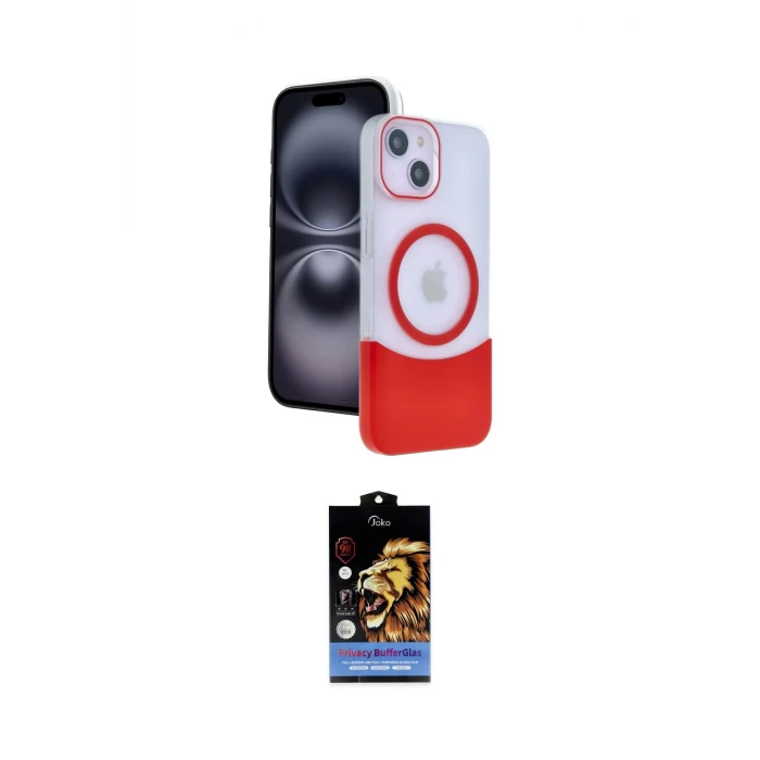 ieg™ iPhone 15 Kılıf Kozmos Form Özel Seri - Siyah Buffer Hayalet Cam Ekran Koruyucu