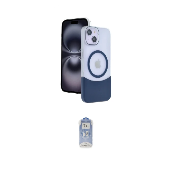 ieg™ iPhone 15 Kılıf Kozmos Form Özel Seri - Siyah Joko Magic 5D Cam