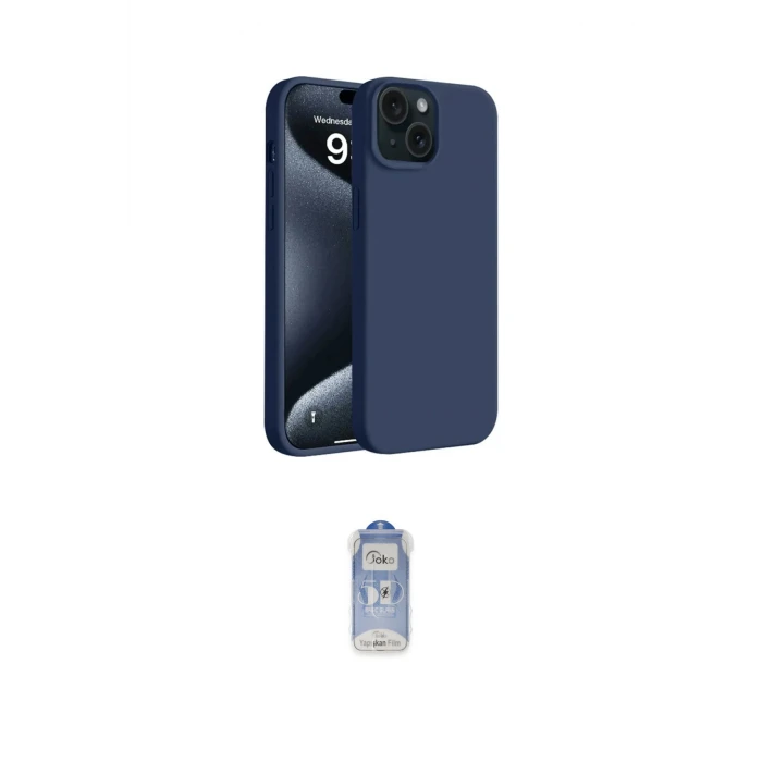 ieg™ iPhone 15 Kılıf Kozmos Yansıma Özel Seri - Siyah Joko Magic 5D Cam