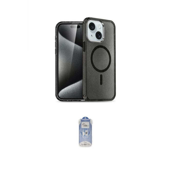 ieg™ iPhone 15 Kılıf Nova Asil Prime - Siyah Joko Magic 5D Cam