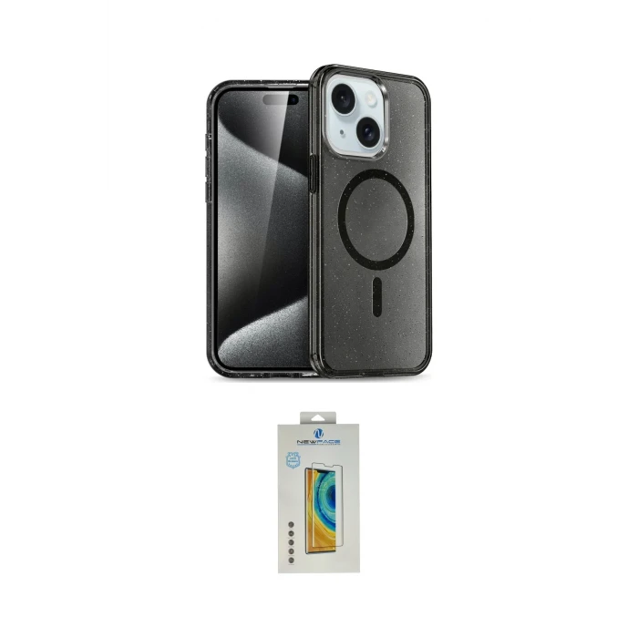 ieg™ iPhone 15 Kılıf Nova Asil Prime - Siyah Polymer Nano Ekran Koruyucu