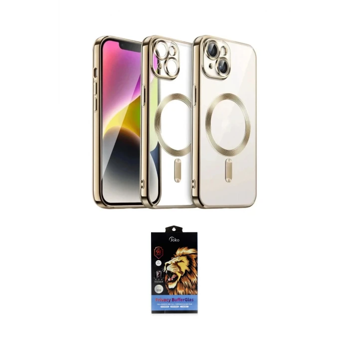 ieg™ iPhone 15 Kılıf Nova Işık Özel Seri - Siyah Buffer Hayalet Cam Ekran Koruyucu