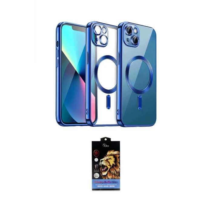 ieg™ iPhone 15 Kılıf Nova Işık Özel Seri - Siyah Buffer Hayalet Cam Ekran Koruyucu