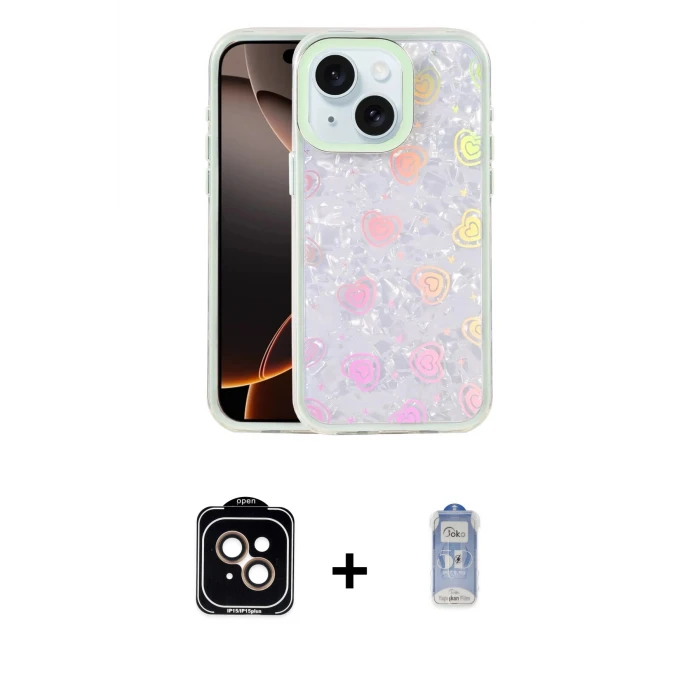 ieg™ iPhone 15 Kılıf Odak Prime - Siyah Joko Magic 5D Cam + PVD Metal Kamera Lens - TU