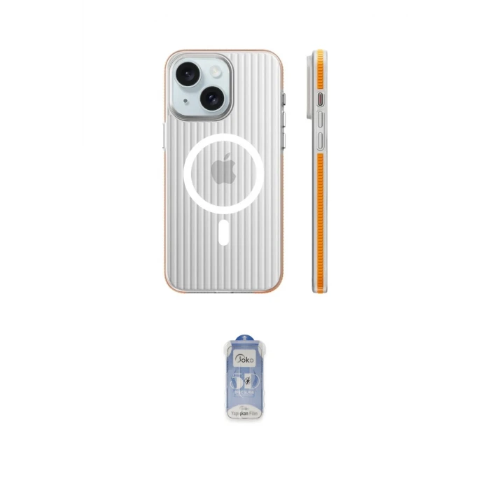 ieg™ iPhone 15 Kılıf Pusula Minimal Koleksiyonu - Siyah Joko Magic 5D Cam