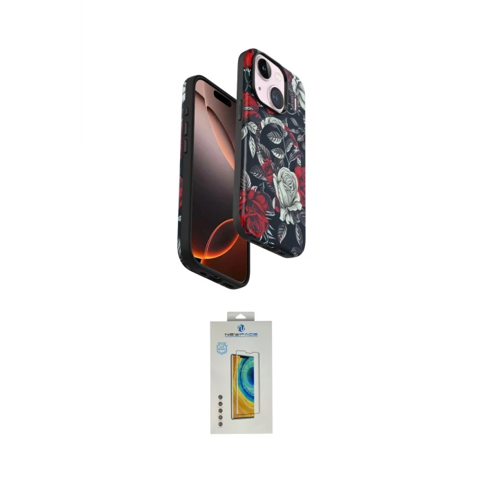 ieg™ iPhone 15 Kılıf Siluet Doku - Siyah Polymer Nano Ekran Koruyucu