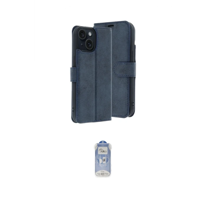 ieg™ iPhone 15 Kılıf Siluet Işık Serisi - Siyah Joko Magic 5D Cam