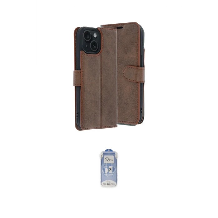 ieg™ iPhone 15 Kılıf Siluet Işık Serisi - Siyah Joko Magic 5D Cam