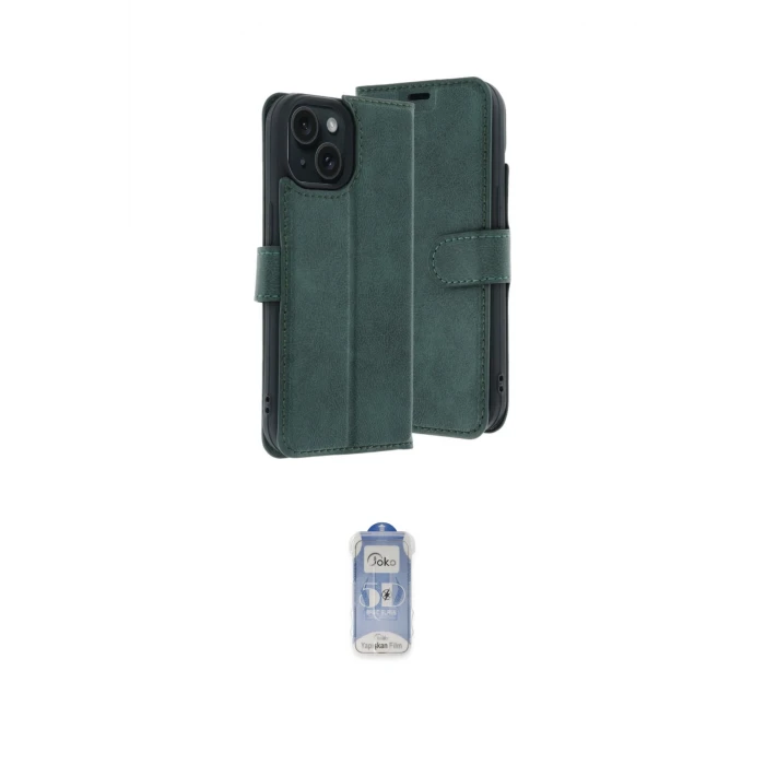 ieg™ iPhone 15 Kılıf Siluet Işık Serisi - Siyah Joko Magic 5D Cam