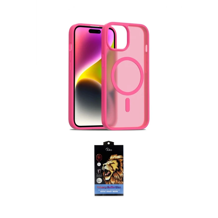 ieg™ iPhone 15 Kılıf Siluet Minimal Prime - Siyah Buffer Hayalet Cam Ekran Koruyucu