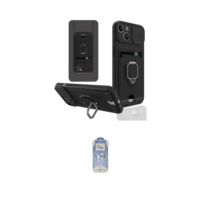 ieg™ iPhone 15 Kılıf Vadi Form Prime - Siyah Joko Magic 5D Cam