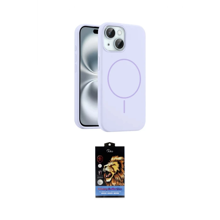 ieg™ iPhone 15 Kılıf Yankı Form Serisi - Siyah Buffer Hayalet Cam Ekran Koruyucu