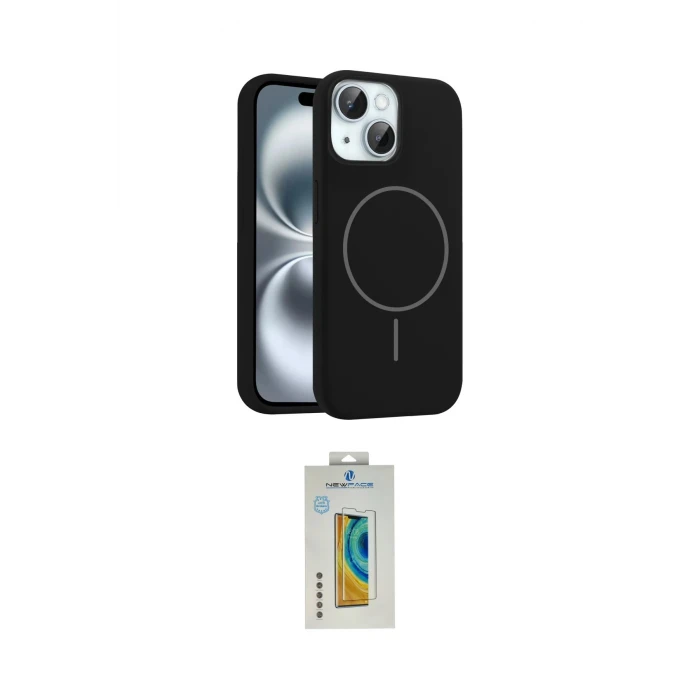 ieg™ iPhone 15 Kılıf Yankı Form Serisi - Siyah Polymer Nano Ekran Koruyucu