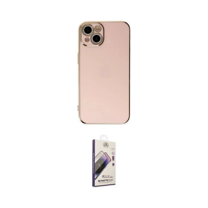 ieg™ iPhone 15 Kılıf Yankı Serisi - Siyah Bilvis 3D Mat Cam Ekran Koruyucu