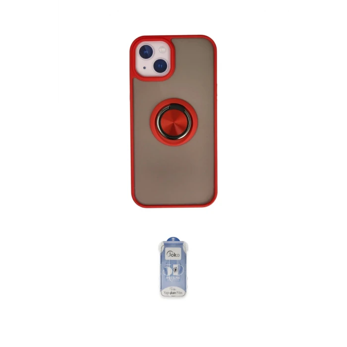 ieg™ iPhone 15 Kılıf Yörünge Çizgi - Siyah Joko Magic 5D Cam