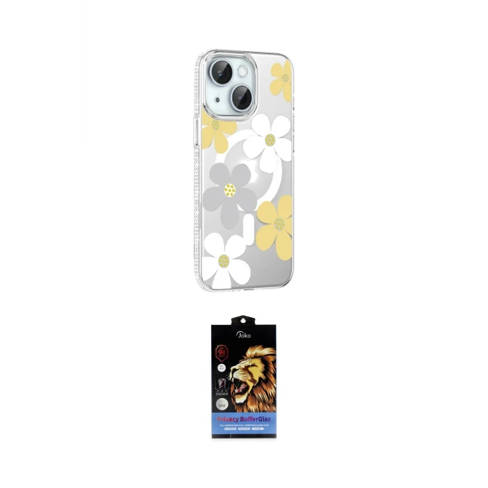 ieg™ iPhone 15 Kılıf Yörünge Işık Prime - Siyah Buffer Hayalet Cam Ekran Koruyucu