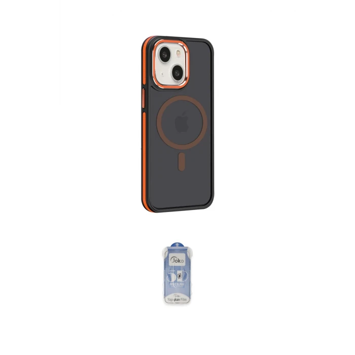 ieg™ iPhone 15 Kılıf Yörünge Klasik - Siyah Joko Magic 5D Cam
