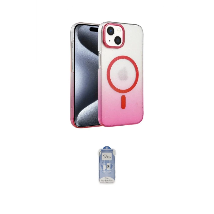 ieg™ iPhone 15 Plus Kılıf Ahenk Doku Özel Seri - Siyah Joko Magic 5D Cam