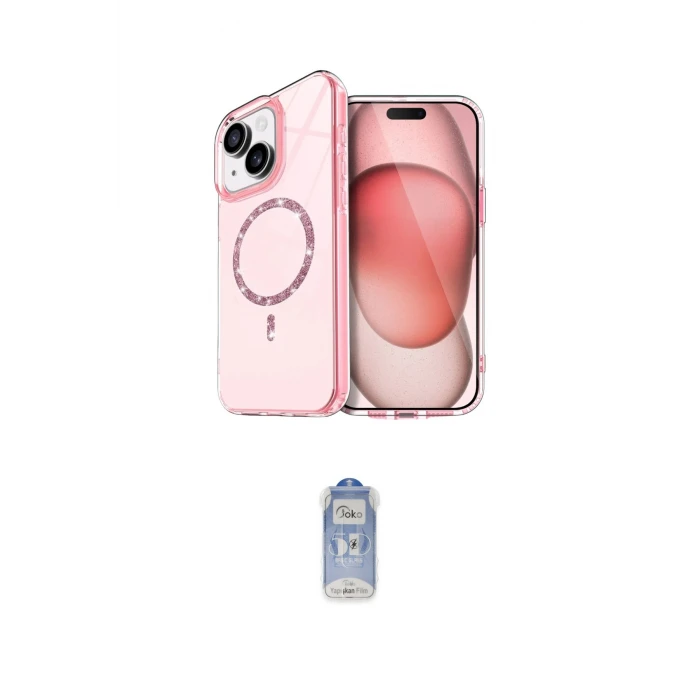 ieg™ iPhone 15 Plus Kılıf Kıvılcım Form Prime - Siyah Joko Magic 5D Cam