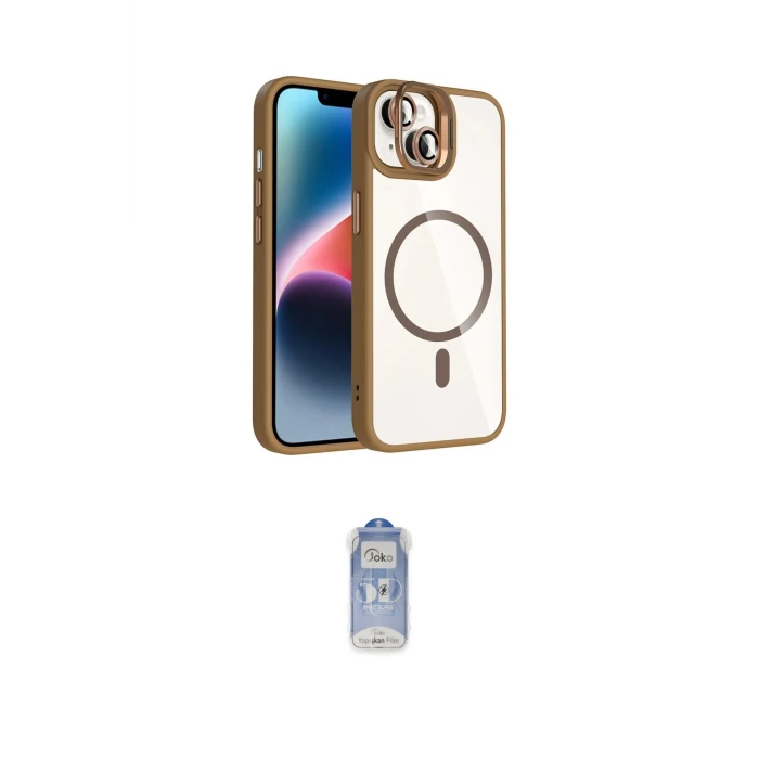 ieg™ iPhone 15 Plus Kılıf Yadigar Asil Koleksiyonu - Siyah Joko Magic 5D Cam