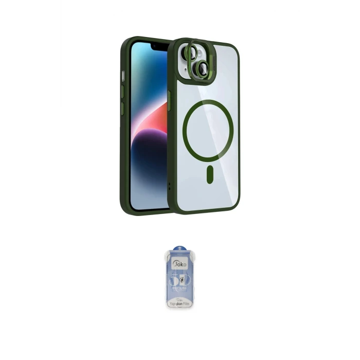 ieg™ iPhone 15 Plus Kılıf Yadigar Asil Koleksiyonu - Siyah Joko Magic 5D Cam