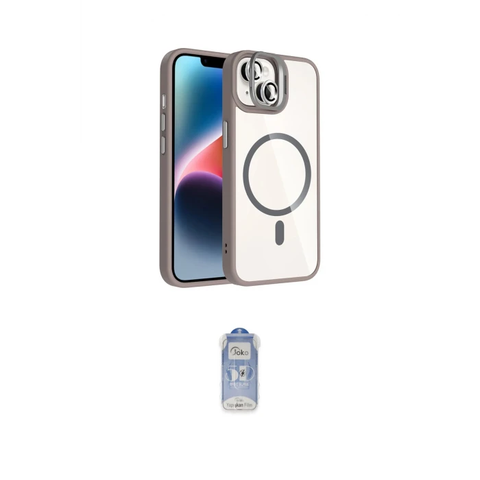 ieg™ iPhone 15 Plus Kılıf Yadigar Asil Koleksiyonu - Siyah Joko Magic 5D Cam