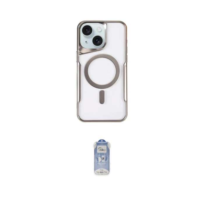 ieg™ iPhone 15 Plus Kılıf Yadigar Klasik Özel Seri - Siyah Joko Magic 5D Cam