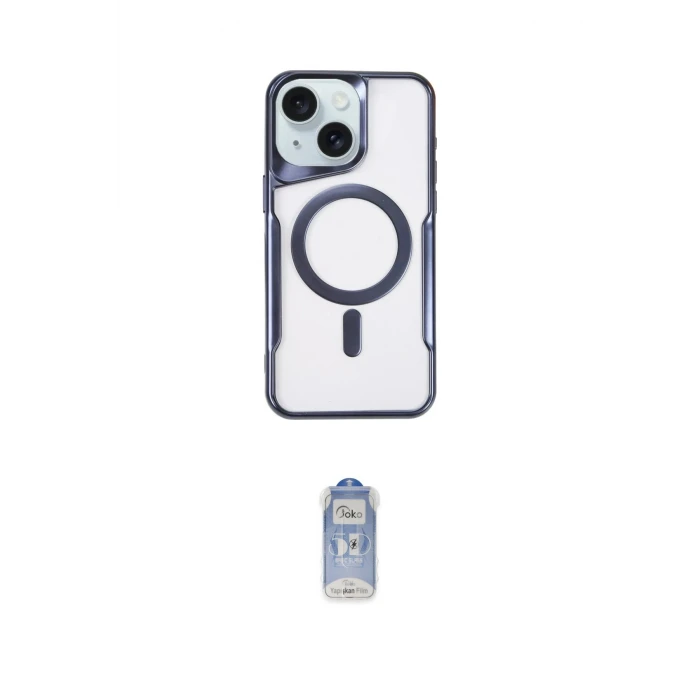 ieg™ iPhone 15 Plus Kılıf Yadigar Klasik Özel Seri - Siyah Joko Magic 5D Cam