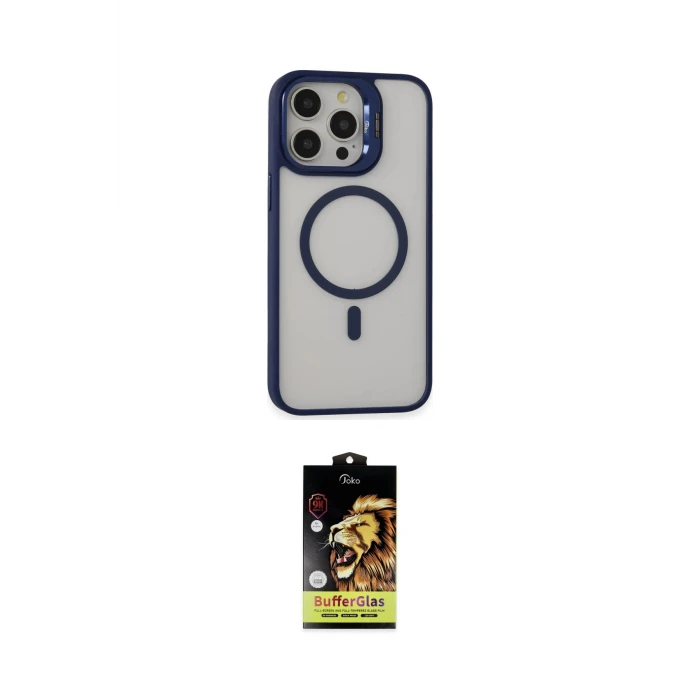 ieg™ iPhone 15 Pro Kılıf Ahenk Klasik Özel Seri - Siyah Buffer Cam Ekran Koruyucu