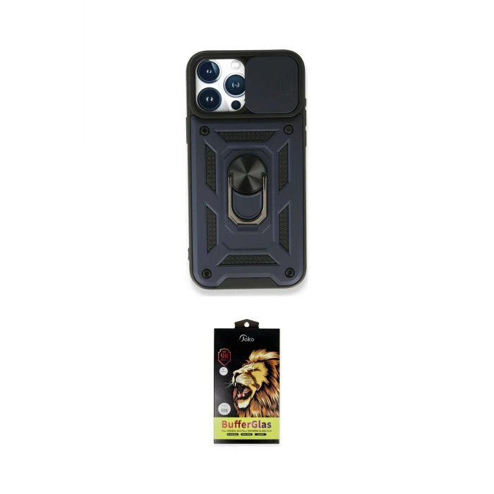 ieg™ iPhone 15 Pro Kılıf Ahenk Klasik - Siyah Buffer Cam Ekran Koruyucu