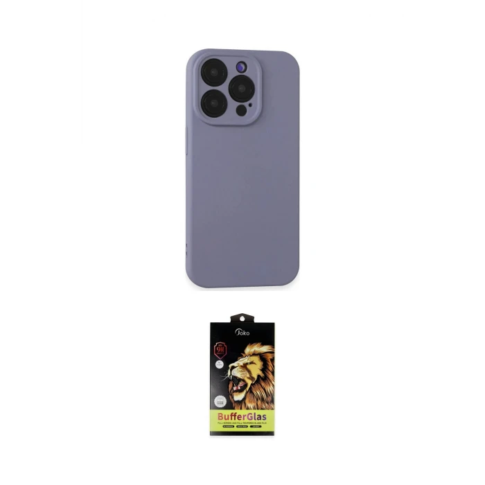 ieg™ iPhone 15 Pro Kılıf Ahenk Serisi - Siyah Buffer Cam Ekran Koruyucu