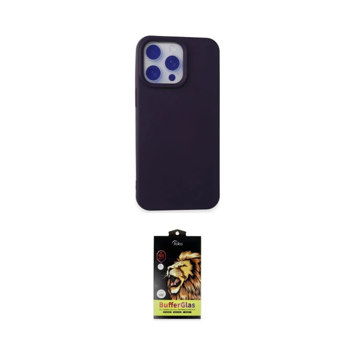 ieg™ iPhone 15 Pro Kılıf Ahenk Serisi - Siyah Buffer Cam Ekran Koruyucu
