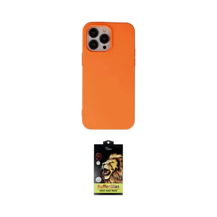 ieg™ iPhone 15 Pro Kılıf Ahenk Serisi - Siyah Buffer Cam Ekran Koruyucu