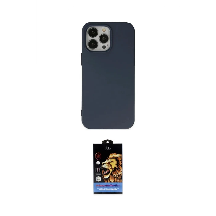 ieg™ iPhone 15 Pro Kılıf Ahenk Serisi - Siyah Buffer Hayalet Cam Ekran Koruyucu