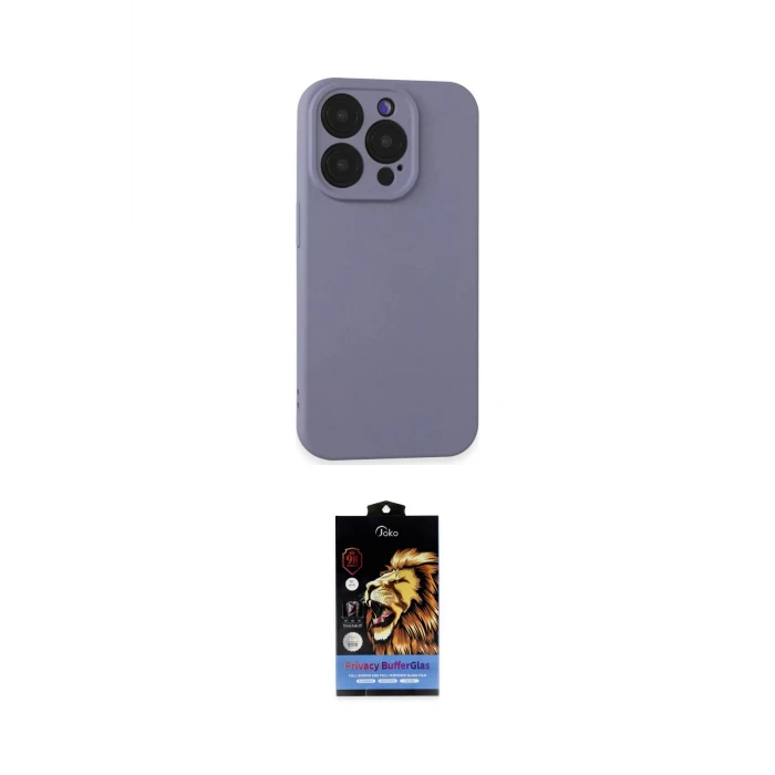 ieg™ iPhone 15 Pro Kılıf Ahenk Serisi - Siyah Buffer Hayalet Cam Ekran Koruyucu
