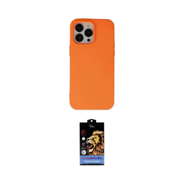 ieg™ iPhone 15 Pro Kılıf Ahenk Serisi - Siyah Buffer Hayalet Cam Ekran Koruyucu