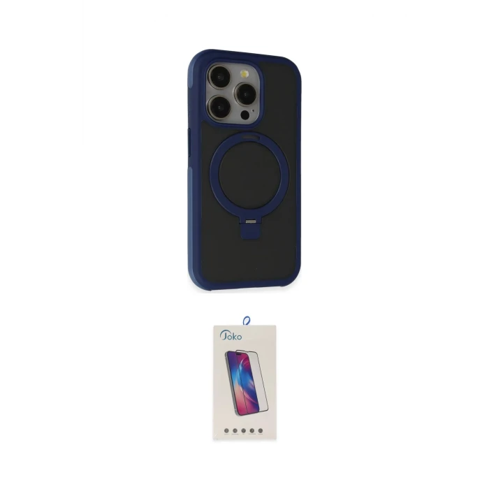 ieg™ iPhone 15 Pro Kılıf Ahenk Yansıma Özel Seri - Siyah Joko 5D Cam
