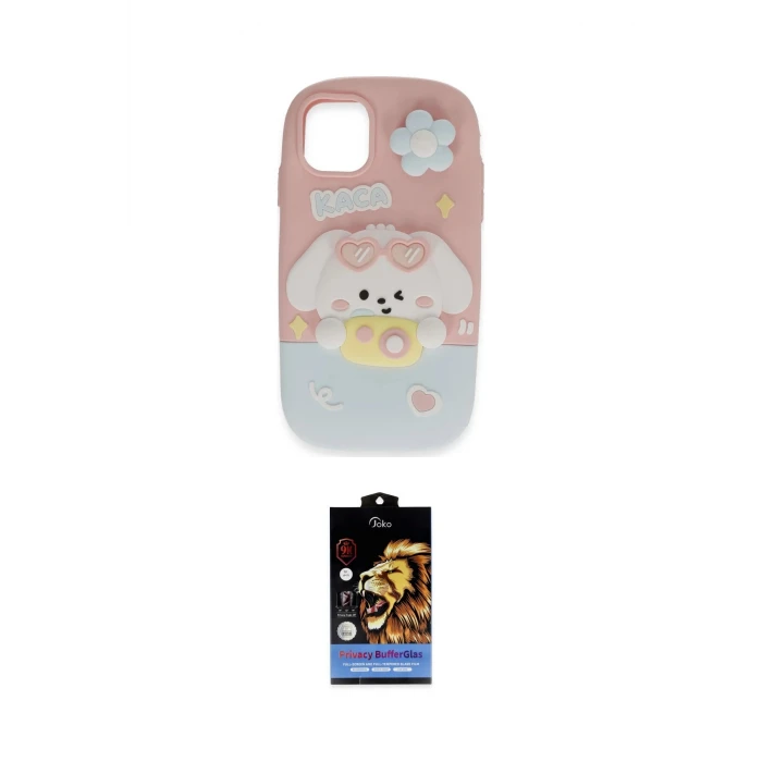 ieg™ iPhone 15 Pro Kılıf Akış Yansıma - Siyah Buffer Hayalet Cam Ekran Koruyucu